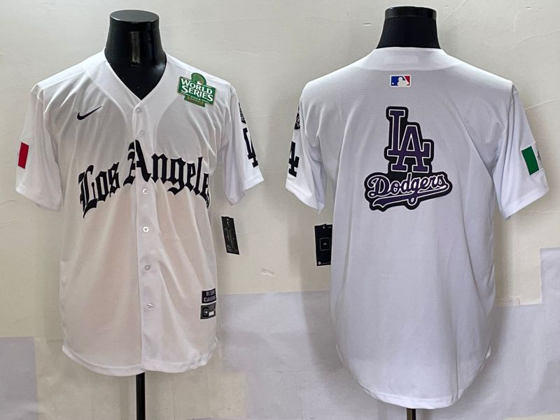 Men Los Angeles Dodgers Blank White Five generations Joint Name 2025 Nike MLB Jersey style 25